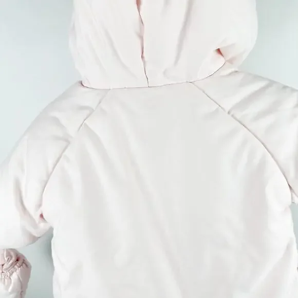Janie and Jack Footed Zip Snow Suit Hooded‎ Light Pink Mittens Size 3-6 months